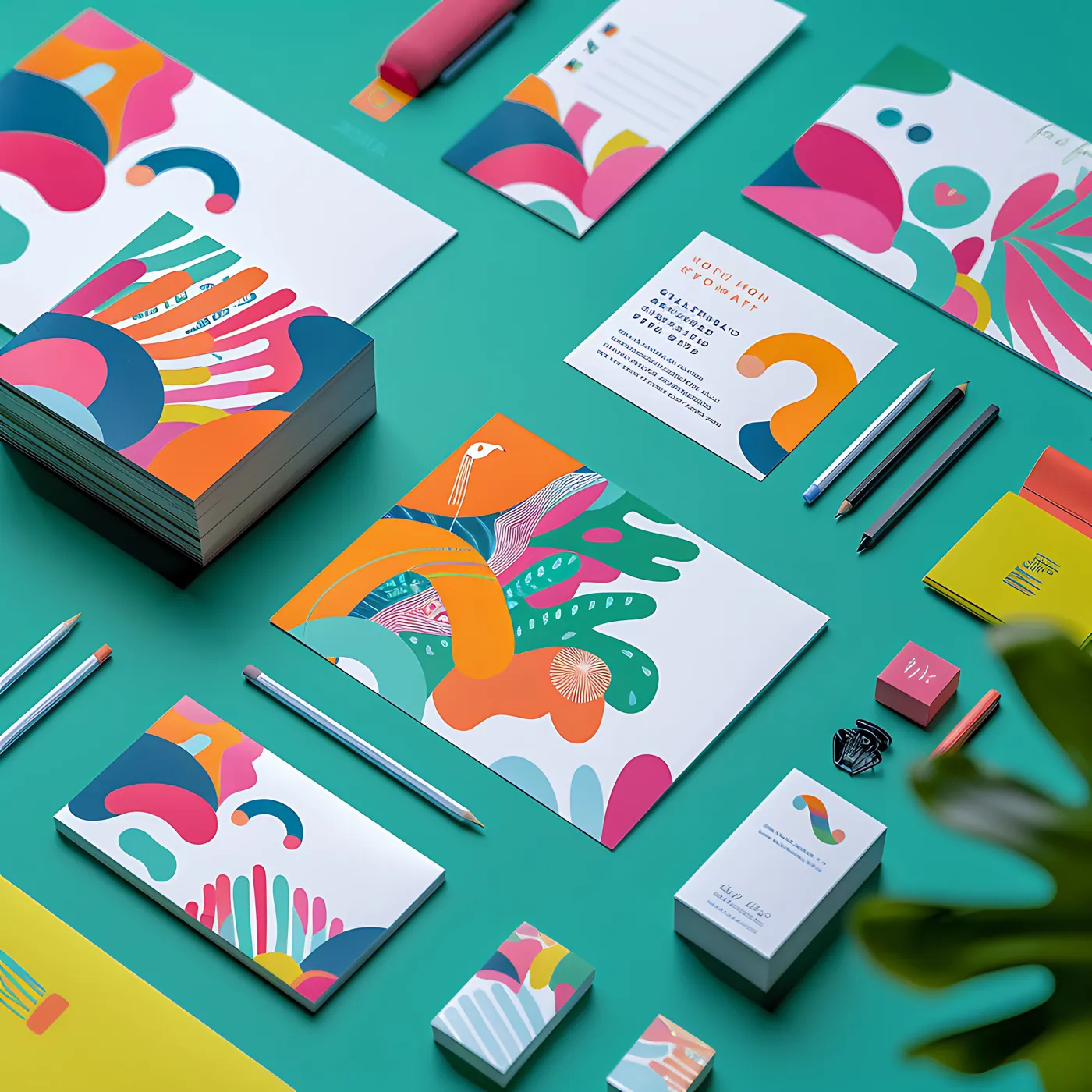 Identité visuelle et supports print colorés, branding et graphisme par Agilicia, agence de communication à Castres