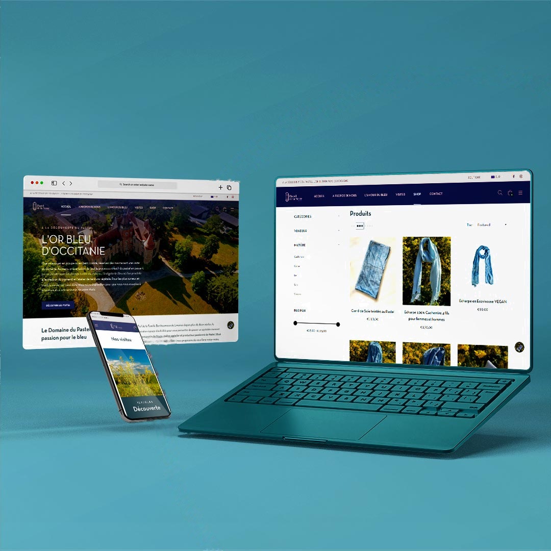 Création de site internet par Agilicia (ex Ma Petite Boîte de Com) : site L’Or Bleu d’Occitanie sur ordinateur et mobile